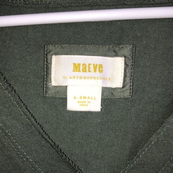 Anthropologie Maeve Forest Green Tiered Top - Picture 2 of 5